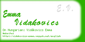 emma vidakovics business card
